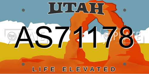 AS71178 Utah License Plate