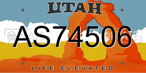 AS74506 Utah License Plate