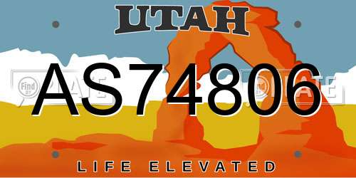 AS74806 Utah License Plate