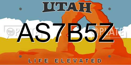AS7B5Z Utah License Plate