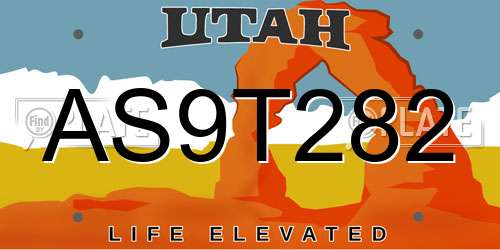 AS9T282 Utah License Plate