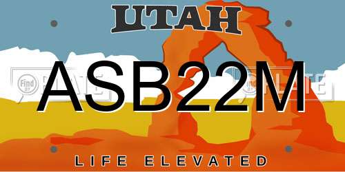 ASB22M Utah License Plate