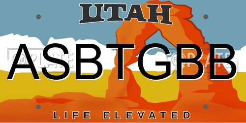 ASBTGBB Utah License Plate
