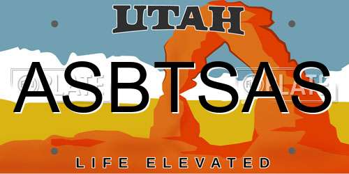 ASBTSAS Utah License Plate