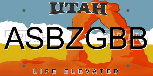ASBZGBB Utah License Plate