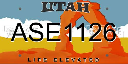 ASE1126 Utah License Plate