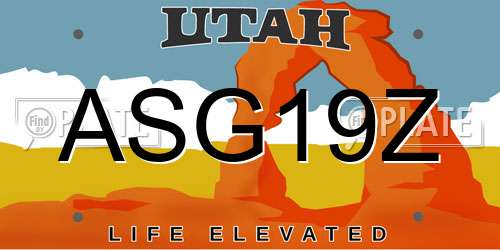 ASG19Z Utah License Plate