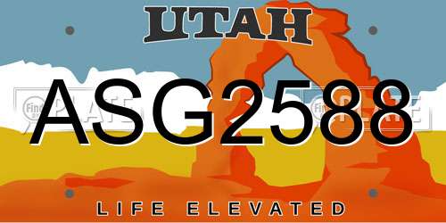 ASG2588 Utah License Plate