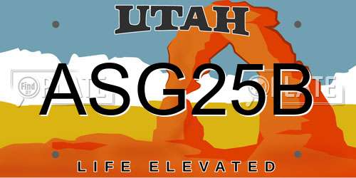 ASG25B Utah License Plate
