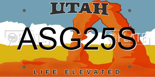 ASG25S Utah License Plate