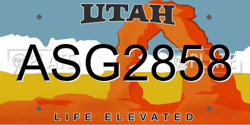 ASG2858 Utah License Plate