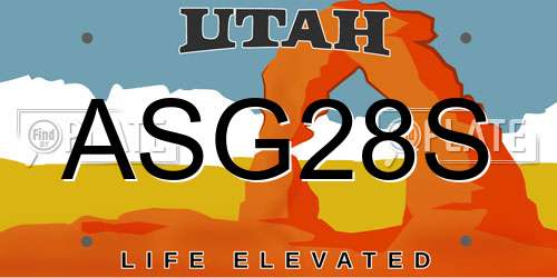 ASG28S Utah License Plate