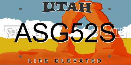 ASG52S Utah License Plate
