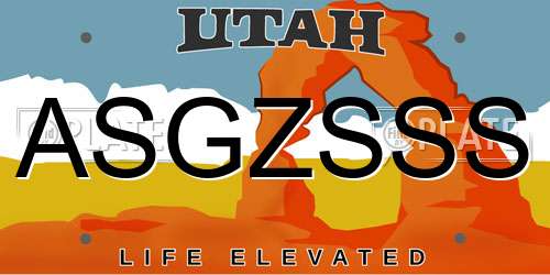 ASGZSSS Utah License Plate