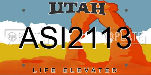ASI2113 Utah License Plate