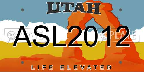 ASL2012 Utah License Plate