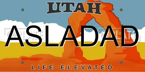 ASLADAD Utah License Plate