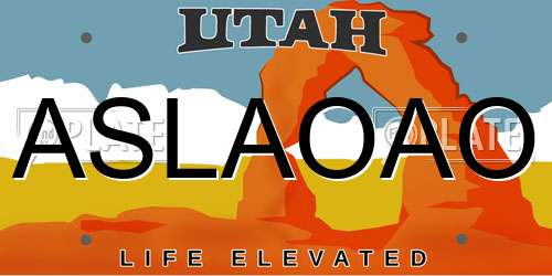 ASLAOAO Utah License Plate