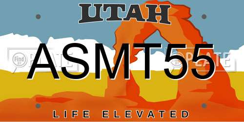 ASMT55 Utah License Plate