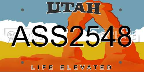 ASS2548 Utah License Plate