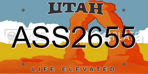 ASS2655 Utah License Plate