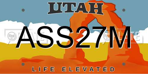 ASS27M Utah License Plate