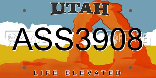ASS3908 Utah License Plate