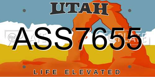 ASS7655 Utah License Plate