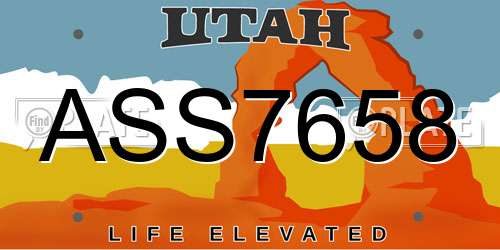 ASS7658 Utah License Plate