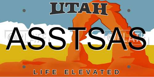 ASSTSAS Utah License Plate