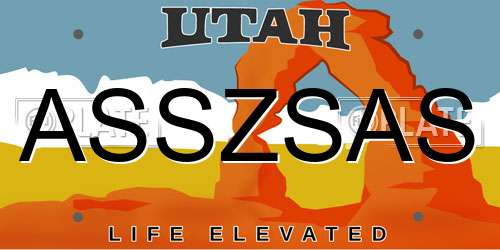 ASSZSAS Utah License Plate