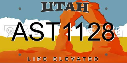 AST1128 Utah License Plate