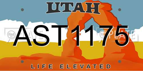 AST1175 Utah License Plate