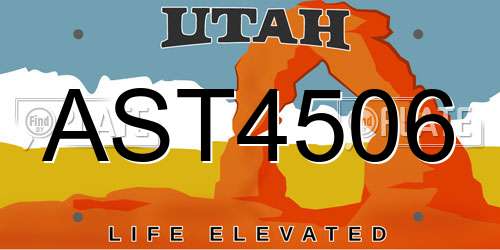 AST4506 Utah License Plate
