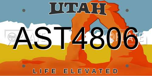AST4806 Utah License Plate