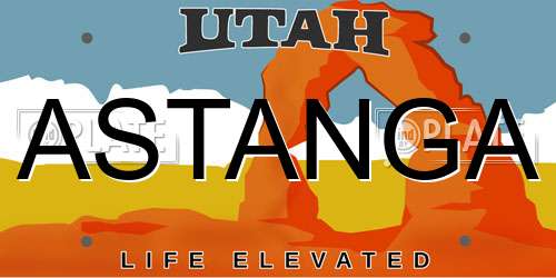 ASTANGA Utah License Plate