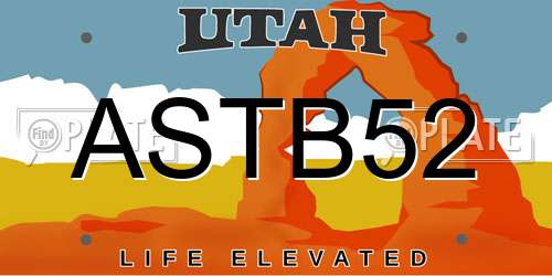 ASTB52 Utah License Plate