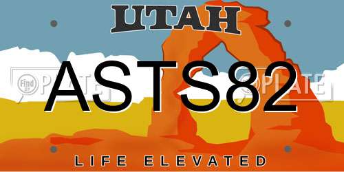 ASTS82 Utah License Plate