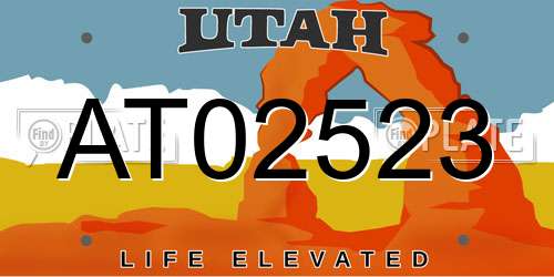 AT02523 Utah License Plate
