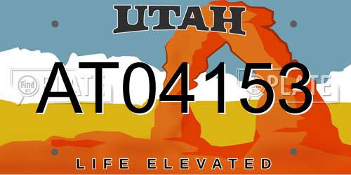 AT04153 Utah License Plate