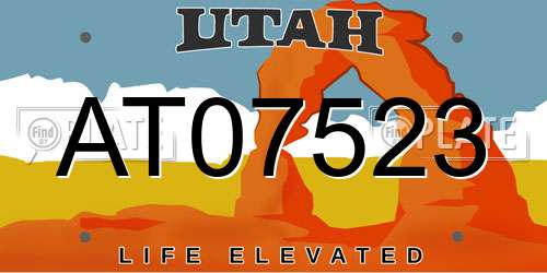 AT07523 Utah License Plate