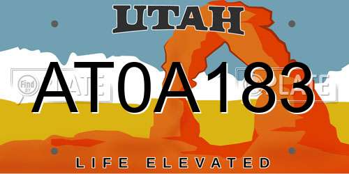 AT0A183 Utah License Plate