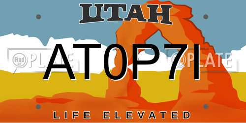 AT0P7I Utah License Plate
