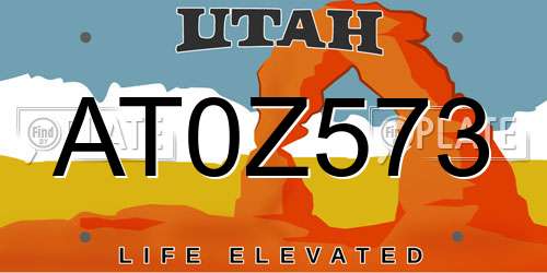 AT0Z573 Utah License Plate