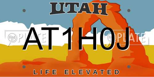 AT1H0J Utah License Plate