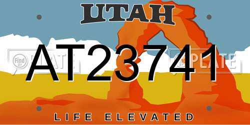 AT23741 Utah License Plate