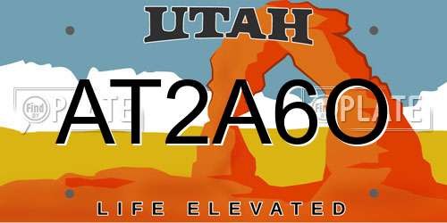 AT2A6O Utah License Plate
