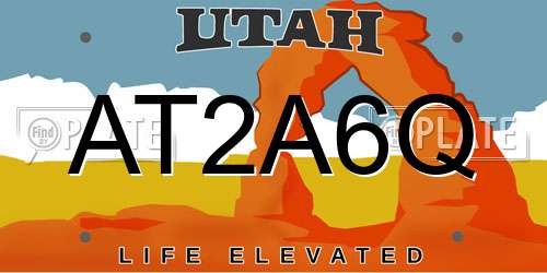 AT2A6Q Utah License Plate