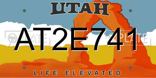 AT2E741 Utah License Plate