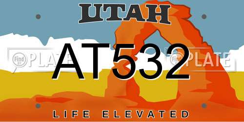 AT532 Utah License Plate